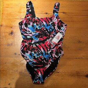 Reebok Woman’s One Piece - Black, Pink, and Blue